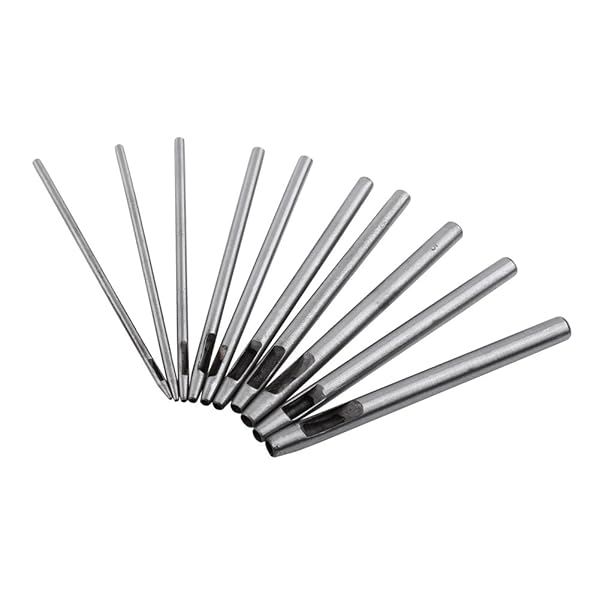 10Pcs Leather Hollow Punch Set - Precision Hole Punches for Leather, Rubber & Crafts (0.5-5mm)