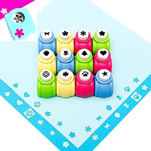 12pcs Craft Hole Punch Set for Kids - Star, Butterfly, Leaf & More | Mini Paper Punches for Scrapbooking & Nail Art