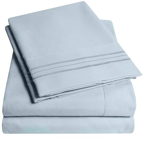 1500 Supreme Collection Twin XL Sheet Sets Misty Extra Soft 3 Piece Bed Sheets and Pillowcase Set with Deep Pockets and Elastic Corner Straps