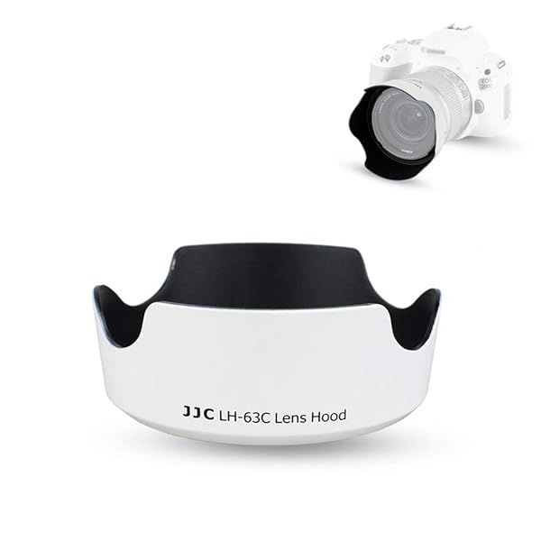 Canon 18-55mm Lens Hood Shade - Replace EW-63C for Rebel T8i, T7i, R8, R10 & More - White