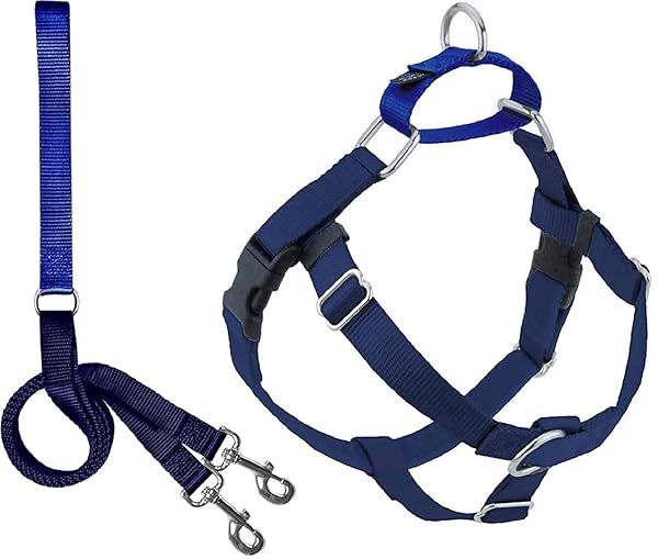 2 Hounds Design Freedom No Pull Dog Harness Adjustable Easy Walking Comfortable Control for Small Medium Large Dogs Made in USA Navy