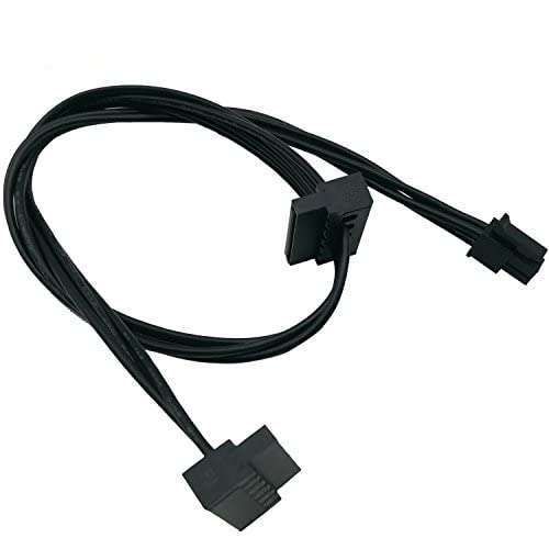 COMeap 2-Pack SATA Power Cable for Lenovo Motherboard - 18-inch Right-Angle HDD Adapter