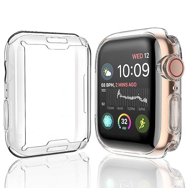 Julk 41mm Apple Watch Case 2-Pack: Ultra-Thin TPU Screen Protector for Series 9, 8, & 7 - Transparent & Protective