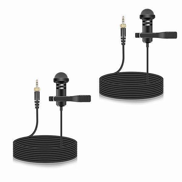 2-Pack Lavalier Microphone for Rode Wireless GO II - Omnidirectional Lapel Mic for Vlogs, Lectures & Broadcasting
