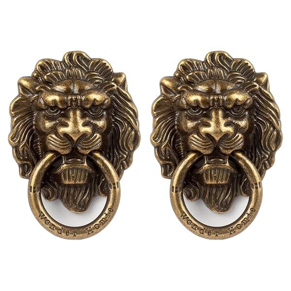 [2 Pack] Lion Head Cell Phone Ring Holder Stand, Finger Ring Kickstand with Polished Metal Phone Grip, Smartphone Accessories?Bronze?