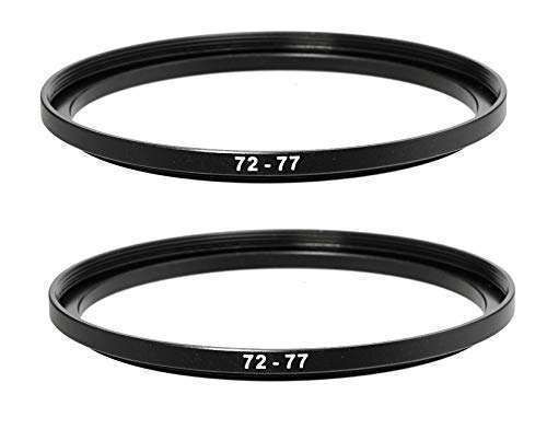 72-77MM Step-Up Ring Adapter for DSLR: 2 Pcs 72mm to 77mm Filter Ring for ND, UV, CPL & Infrared Filters