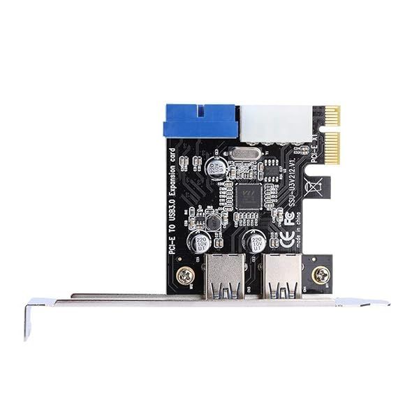 2 Ports PCIe to USB 3.0 Expansion Card - Fast 5Gbps, No Extra Power Needed, Compatible with XP/7/8/10
