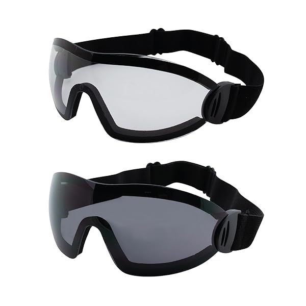 Clear Smoke Sky Dive Goggles with Shatterproof Lenses & UV400 Protection - Perfect for Skydiving!