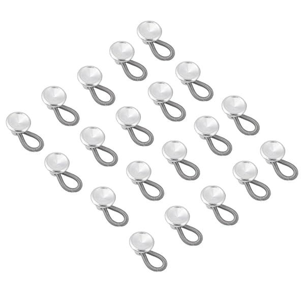 20 Sets Metal Collar Buttons and Elastic Waist Extenders for Dress Shirts and Pants