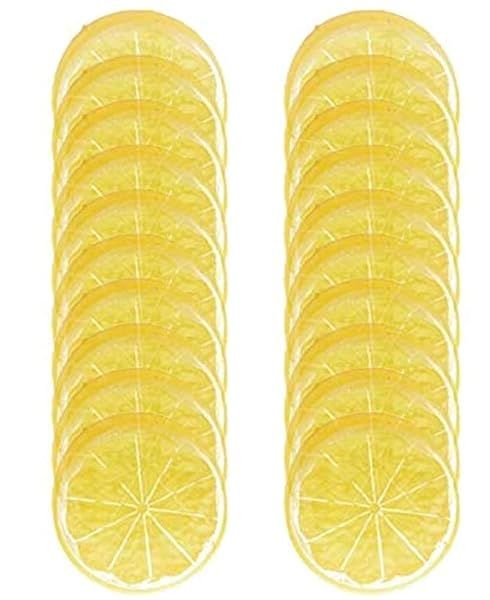 20pcs Faux Lemon Slices - Realistic Fake Fruit for Home Kitchen & Party Decor