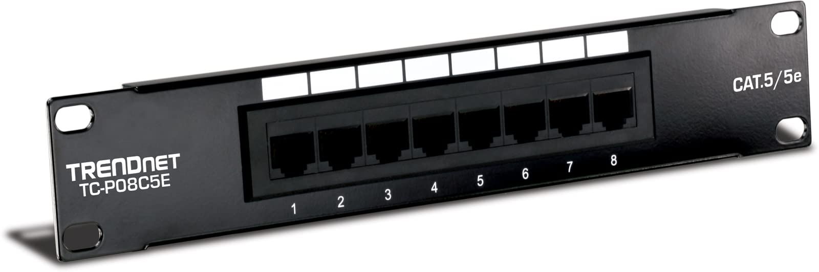 Buy TRENDnet 8 Port Cat5/5e Patch Panel - Wallmount/Rackmount, 10 Inch, 8 Gigabit RJ-45 Ports, 100 MHz, Color Coded, Black