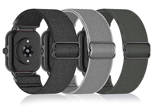 Bolesi 3 Pack Stretchy Nylon Watchband Compatible with Amazfit Bip 5 Bip 6 Balance 2 Balance GTR 4 3 Pro 3 2 2e 47mm,22MM Soft Replacement Straps for