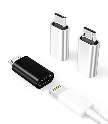 3-Pack Micro USB to Lightning Adapter for Samsung Galaxy S7, S6 Edge+, LG V10 - Fast Charging Connector
