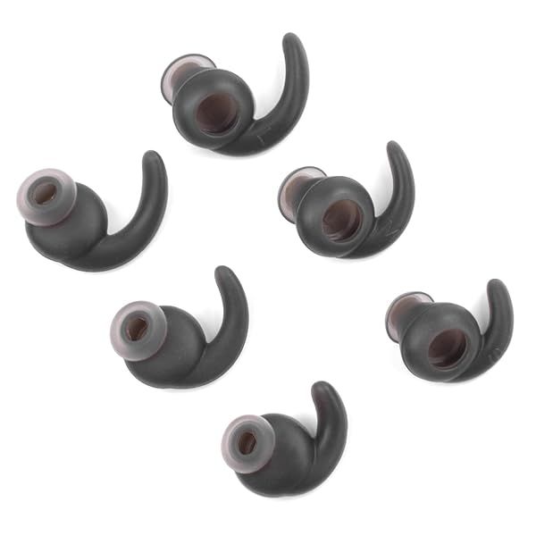 3 Pairs Silicone Hooks Eartip Eartips Earbuds Eargels Compatible with Synchros Reflect BT Sports Wireless Bluetooth Earphones (Grey)