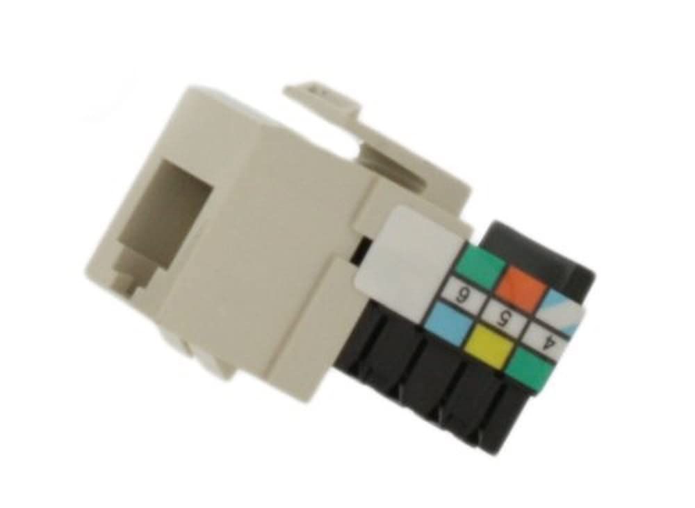 Leviton 41106-RT6 Voice Grade QuickPort Connector in Light Almond - Fast Shipping & Quality Performance