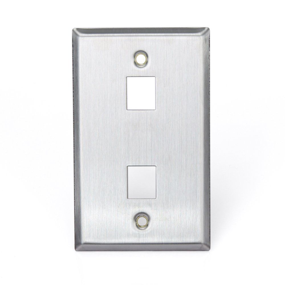 Leviton 43080-1S2 2-Port Stainless Steel Wall Plate - Durable & Stylish Design