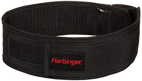 Harbinger 360890 4-Inch Nylon Weightlifting Belt - Medium Black for Ultimate Support