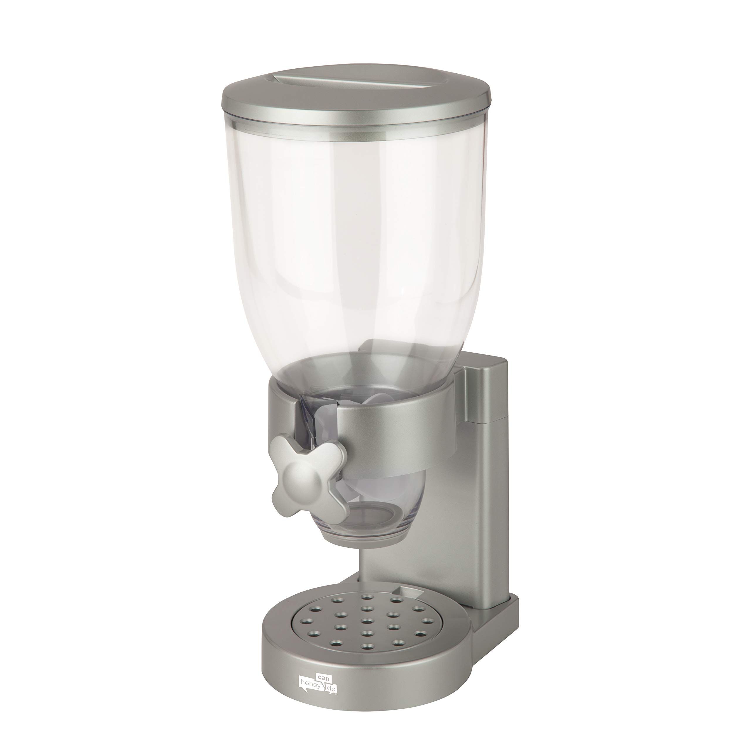 Zevro GAT102 Dry Food Dispenser: Single Control, Silver - Perfect for Easy Storage & Portion Control