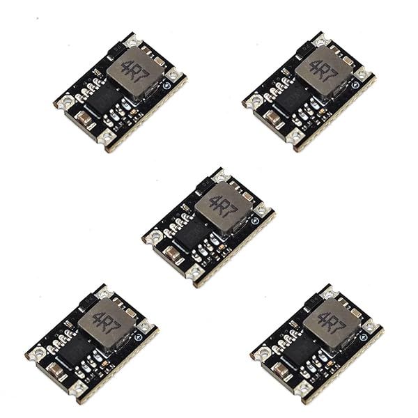 3.3V Regulator 5pcs Mini Reducer DC 5-30V 5V 12V 24V Buck to 3.3V Buck Converter Board 1.8A Output Mini360 Small Size Power Module(Black 3.3V)