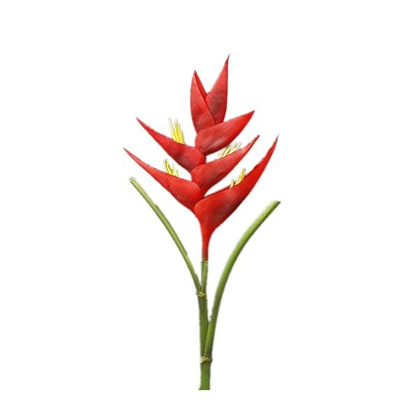 "34" Large Bird of Paradise Heliconia Stem - Red Artificial Flowers for Home, Garden, Wedding Decor & Indoor/Outdoor Use"