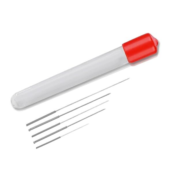 3D Printer Nozzle Cleaning Kit - 5 Stainless Steel Needles (0.2mm to 0.6mm) with Clear Storage Box