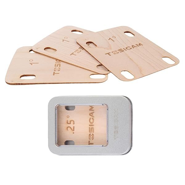 3pcs Guitar Neck Shims Shim Made of Canada Solid Maple Wooden, For Bolt-on Neck Bolts, Shaped 1 Degree (3pcs 1 Degree)