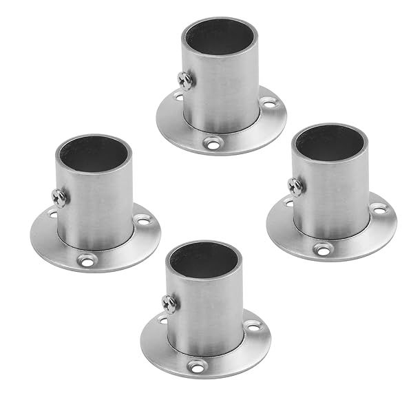 4 Pack Antrader Stainless Steel Closet Rod Flange 1 Inch Adjustable Socket Bracket Support Holder for Pipe