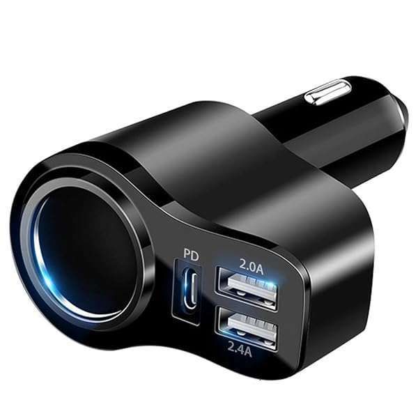 4-in-1 USB C Car Charger: 168W Multi USB Adapter for iPhone 16 Pro Max, iPad Pro & More - Fast Charging Dual USB Type C