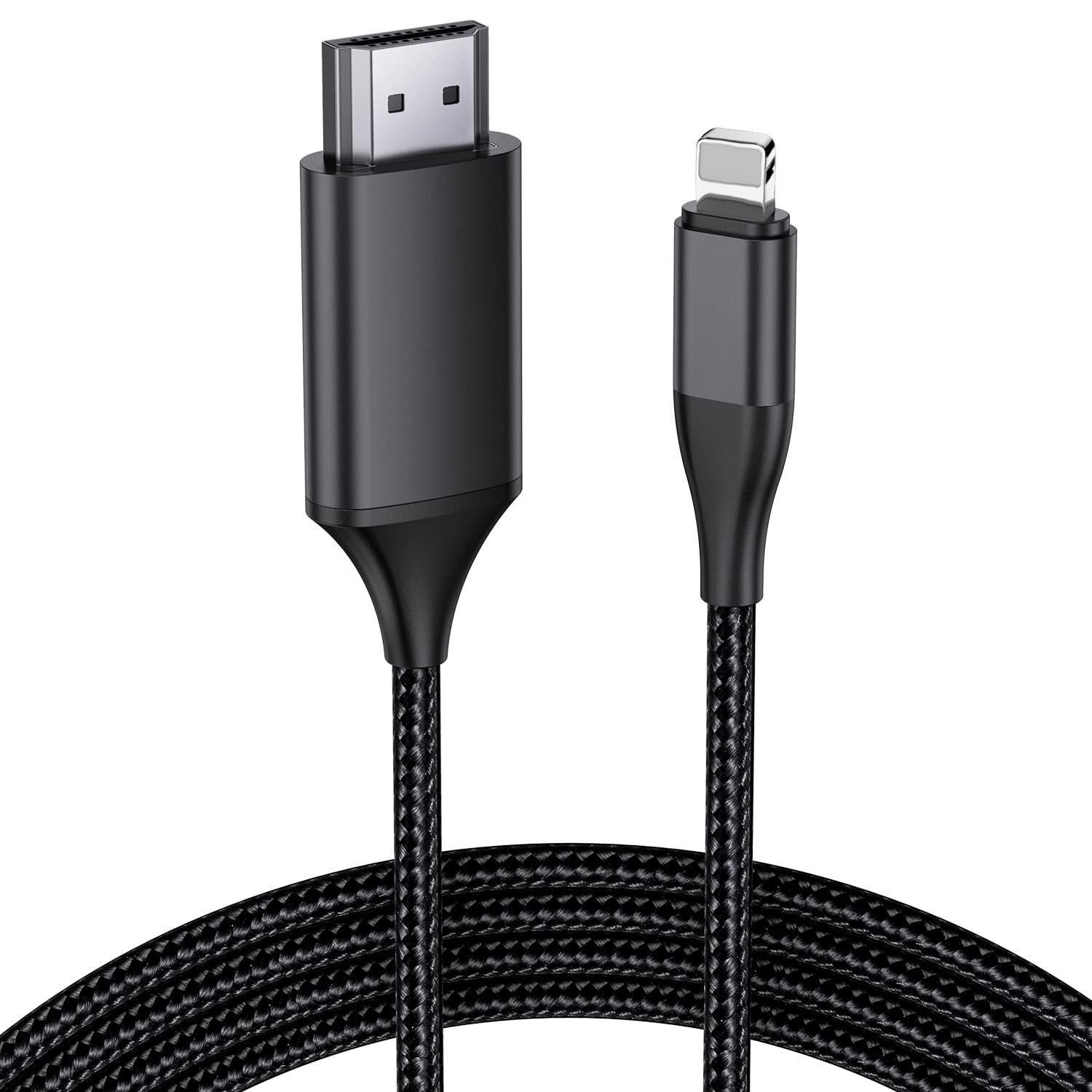JUCONU 13.2ft HDMI Cable for iPhone & iPad - 1080P Digital AV Adapter, No Power Needed, Compatible with HDTV