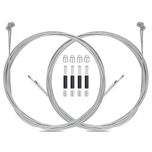 4PCS Premium Universal Bike Brake Cable Set for MTB & Road Bikes - Includes Free End Crimps, 2M Length