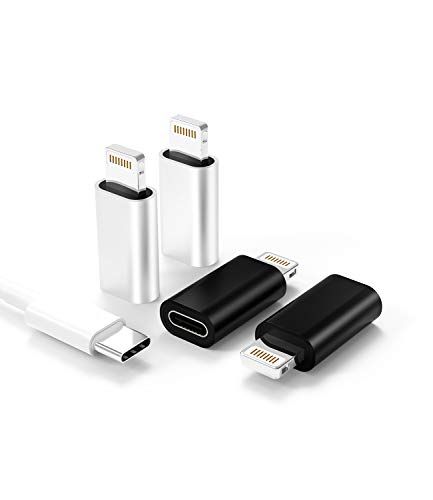 4-Pack USB C to Lightning Adapter for iPhone & iPad - Fast Charging & Data Transfer Compatible with iPhone 12, 11, XR, XS, SE, 7, 8