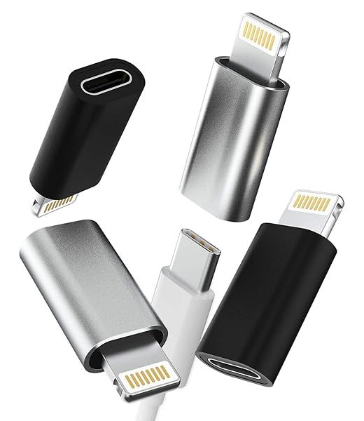 4-Pack USB C to Lightning Adapter for iPhone 12/11 Pro Max, iPad Air - Fast Charging & Data Transfer