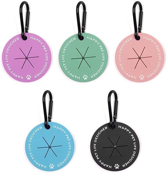 5 Pack Dog Waste Carrier for Leash Hands Free Poop Bag Holder for Walking Running Bicycle Accessory Assorted Colors