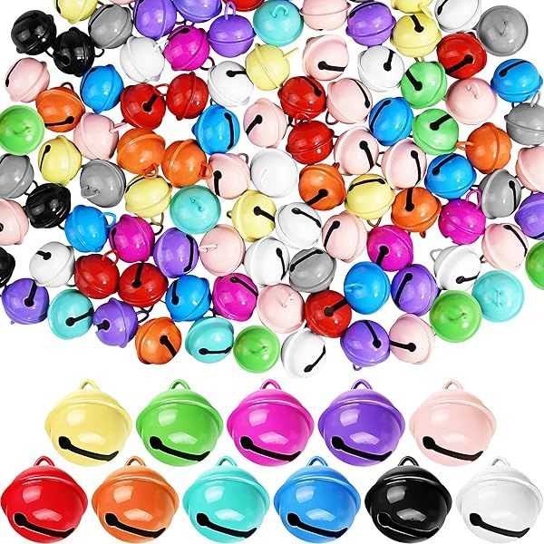 50 Assorted Color Jingle Bells - Perfect for Christmas Crafts, Ornaments & Holiday Decorations