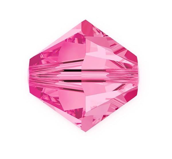 50pcs Pink Rose Preciosa 6mm Bicone Crystal Beads for DIY Jewelry - Compatible with Swarovski 5301/5328