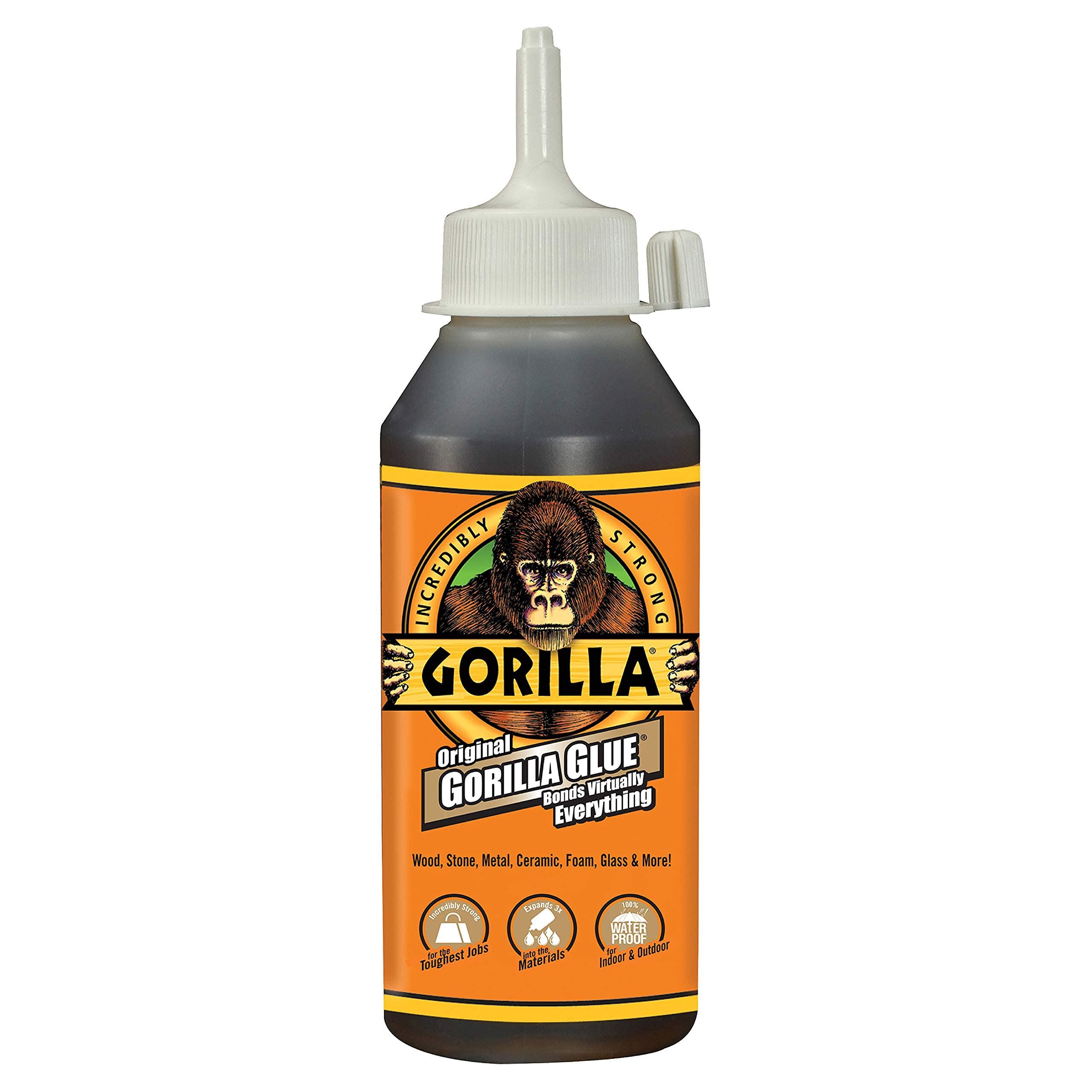 Buy Gorilla Original Waterproof Polyurethane Glue - 8oz Brown Bottle | Strong Adhesive for All Projects