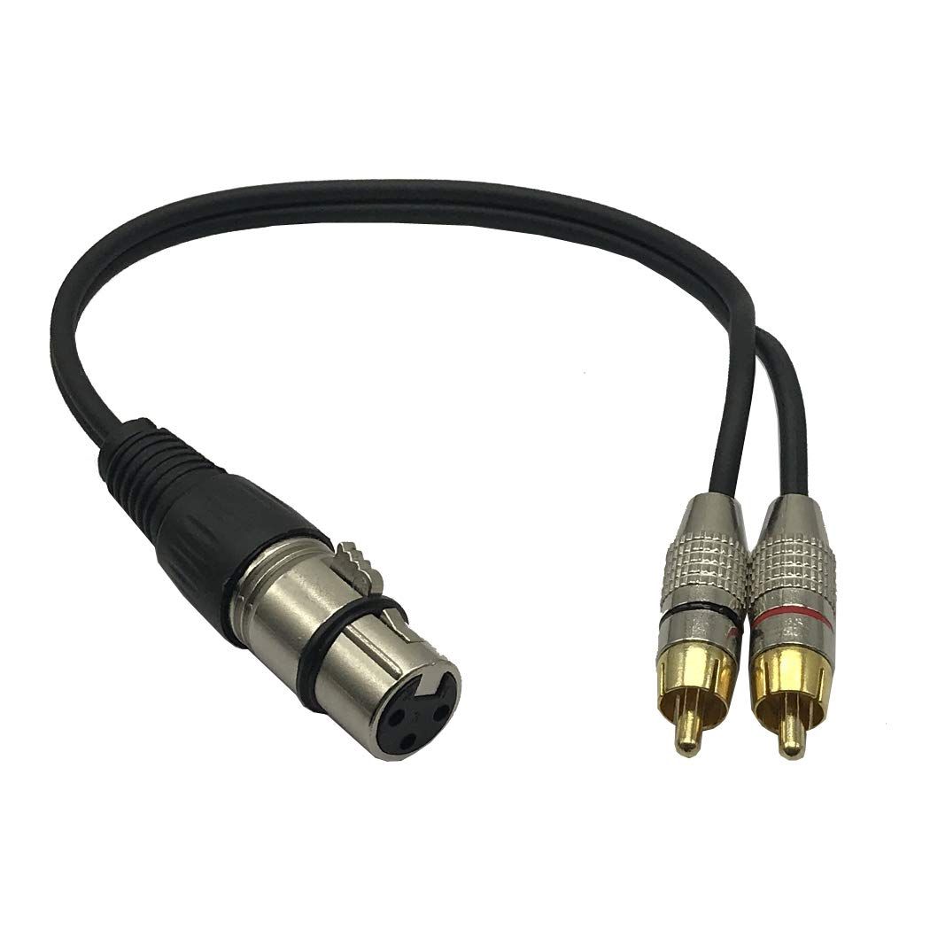 MMNNE 1ft XLR Female to Dual RCA Male Y Splitter Cable - Stereo Audio Adapter for Perfect Sound