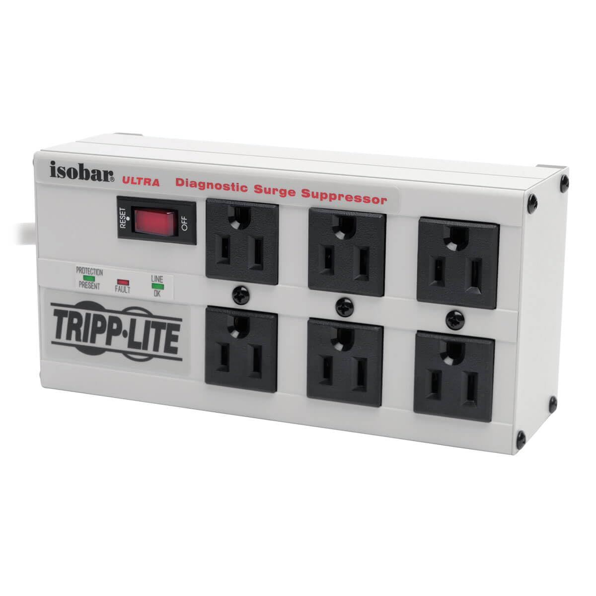 Tripp Lite ISOBAR6Ultra Surge Protector: 6 Outlet Power Strip with 6ft Cord & Right-Angle Plug - Lifetime Warranty & $50K Insurance