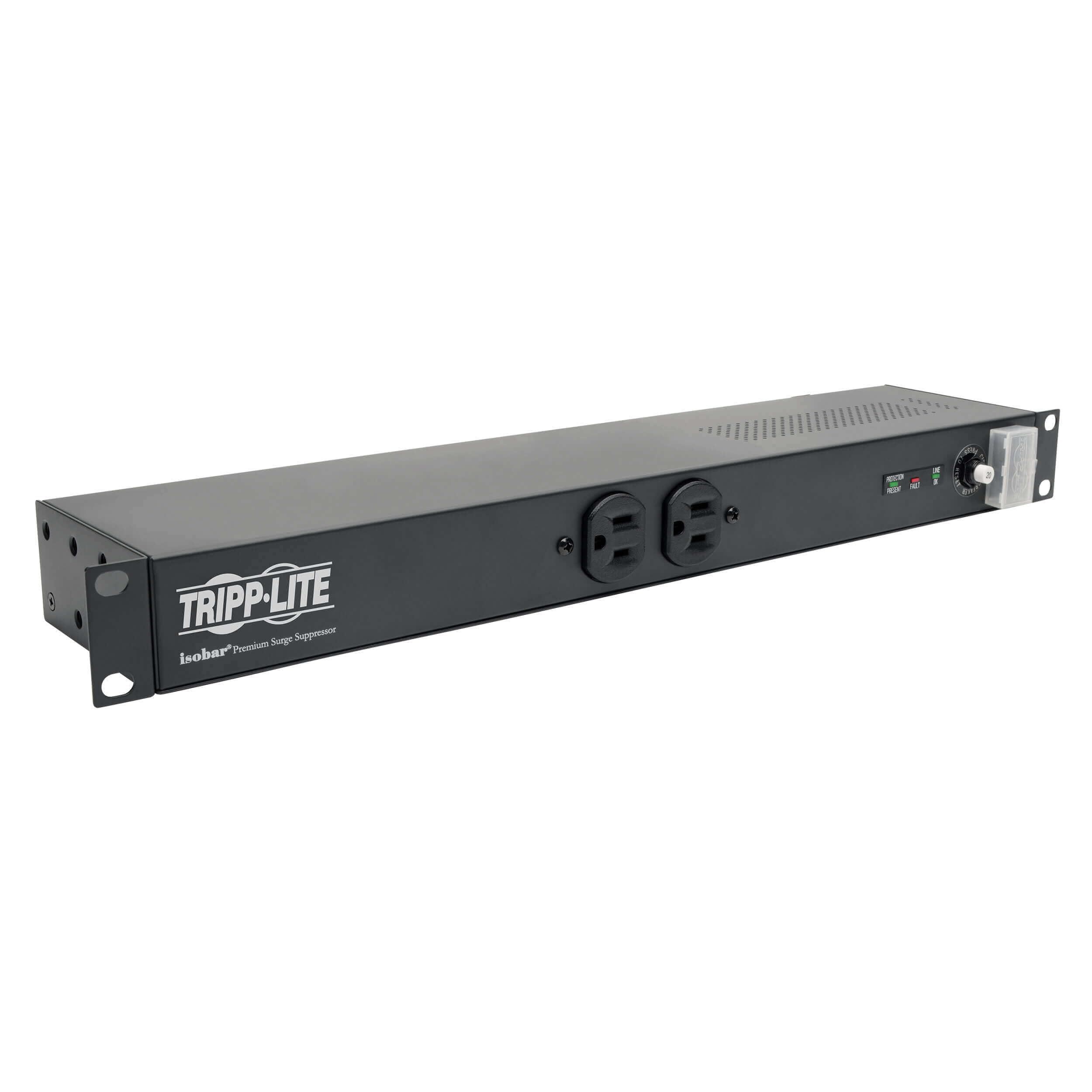 Tripp Lite 12-Outlet Rackmount PDU Surge Protector: 20A, 3840 Joules, 15ft Cord, 1U Rack-Mount - Lifetime Warranty & $25K Insurance