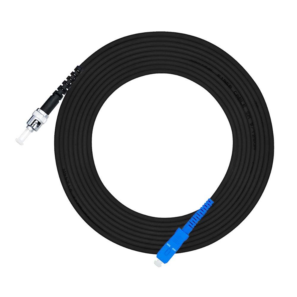Jeirdus 100ft LC to LC Outdoor Armored Simplex 9/125 SM Fiber Optic Cable - 30m Jumper Patch Cord