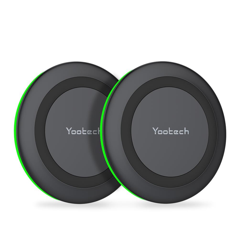 Yootech 2 Pack Wireless Charger - 10W Fast Charging Pad for iPhone 16/15/14/13/SE & Samsung Galaxy S23/S22 - No AC Adapter Needed