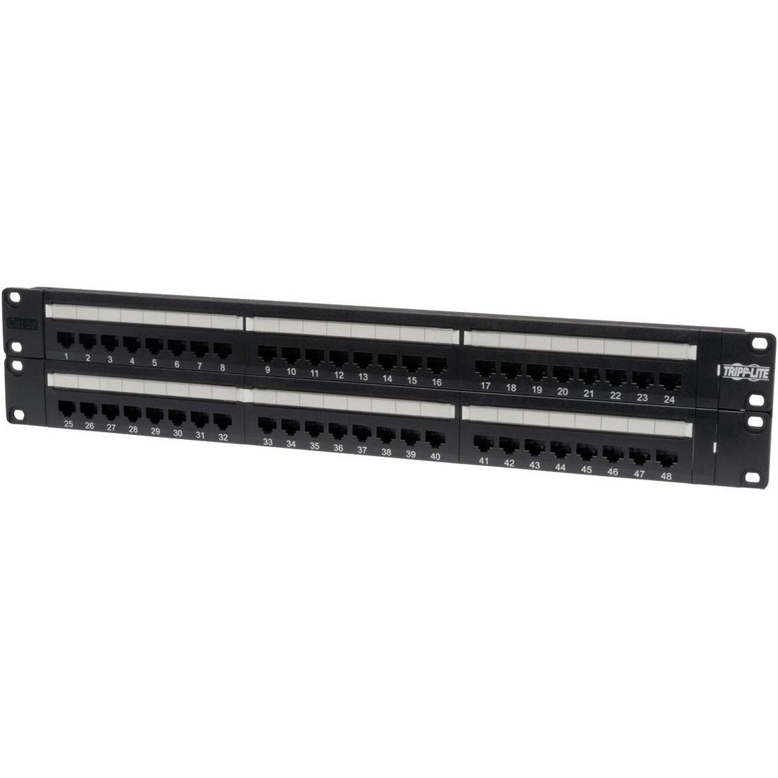 Tripp Lite 48-Port 2U Rackmount Cat5e Patch Panel 568B - RJ45 Ethernet N052-048 for Efficient Networking
