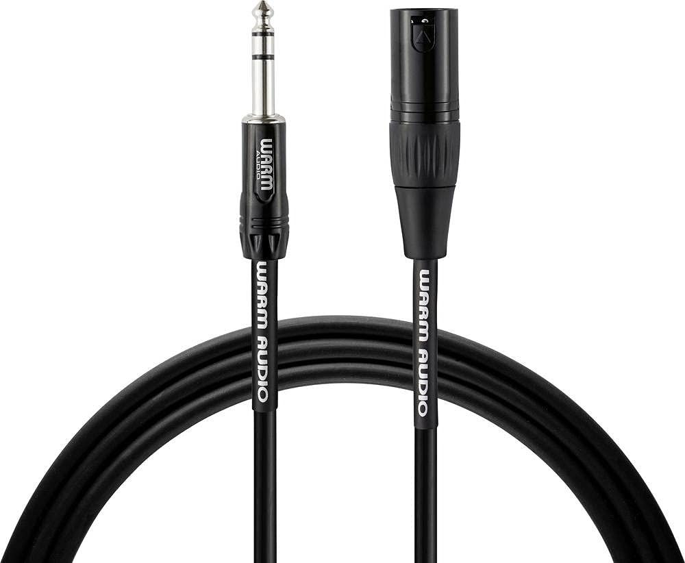 Warm Audio Pro Series 6ft XLR Male to TRS Male Cable - High-Quality Black/Silver Connection