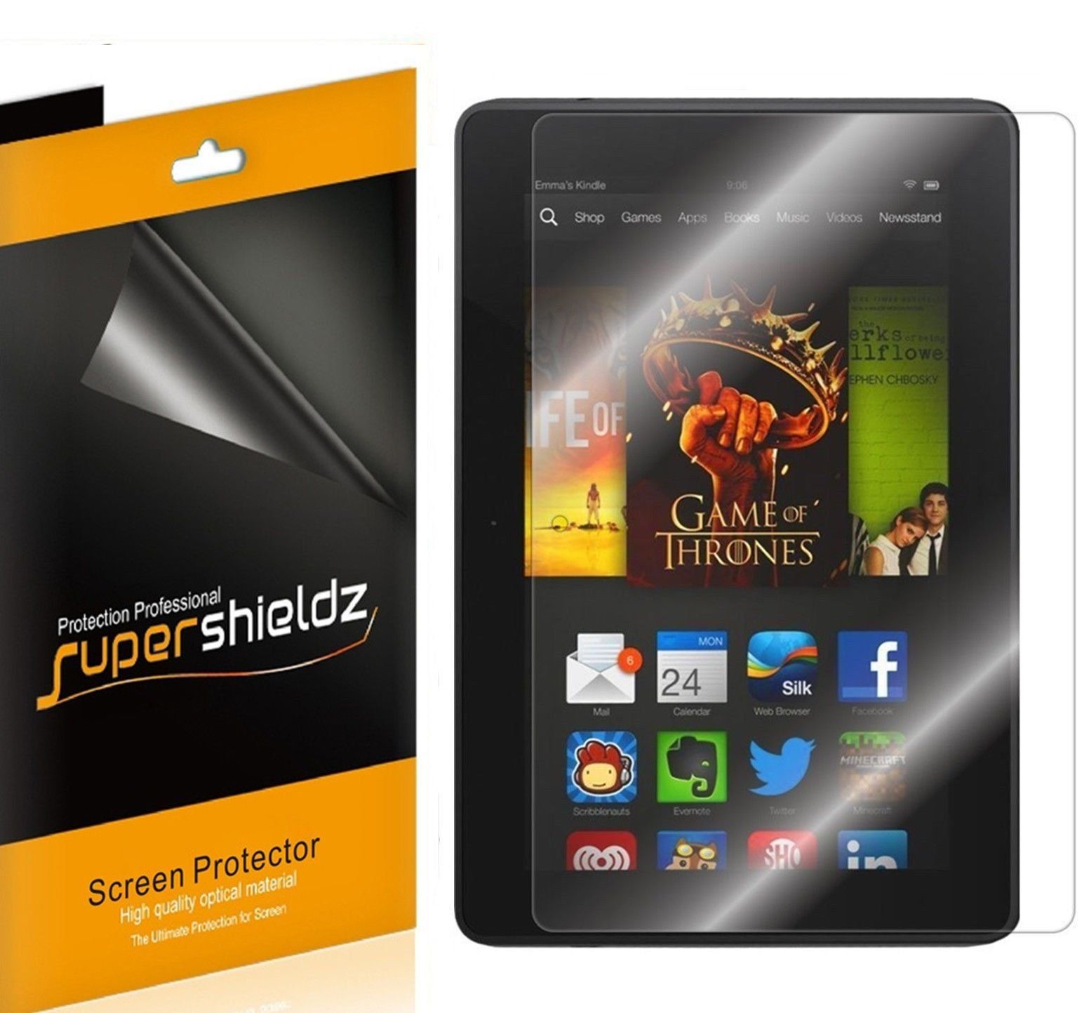 "Supershieldz Anti Glare & Fingerprint Screen Protector for Kindle Fire HDX 7" (2013) - 3 Pack Matte Protection"