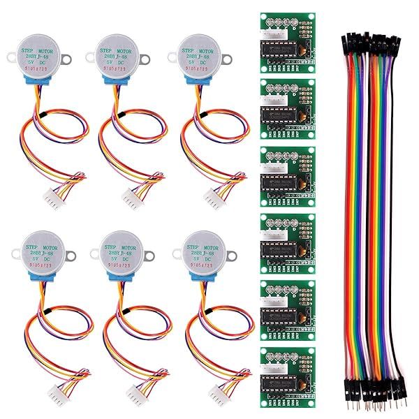 6 PCS 28BYJ-48 Stepper Motors with ULN2003 Driver Board - 5V High Performance Kit