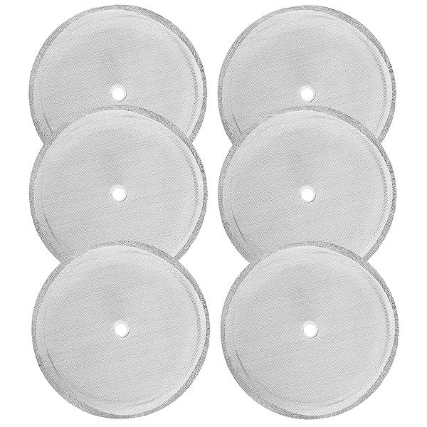 6 Packs Stainless Steel French Press Replacement Filters 4 Inch Mesh Screen for 1000 ml 34 oz 8 Cup Coffee Makers