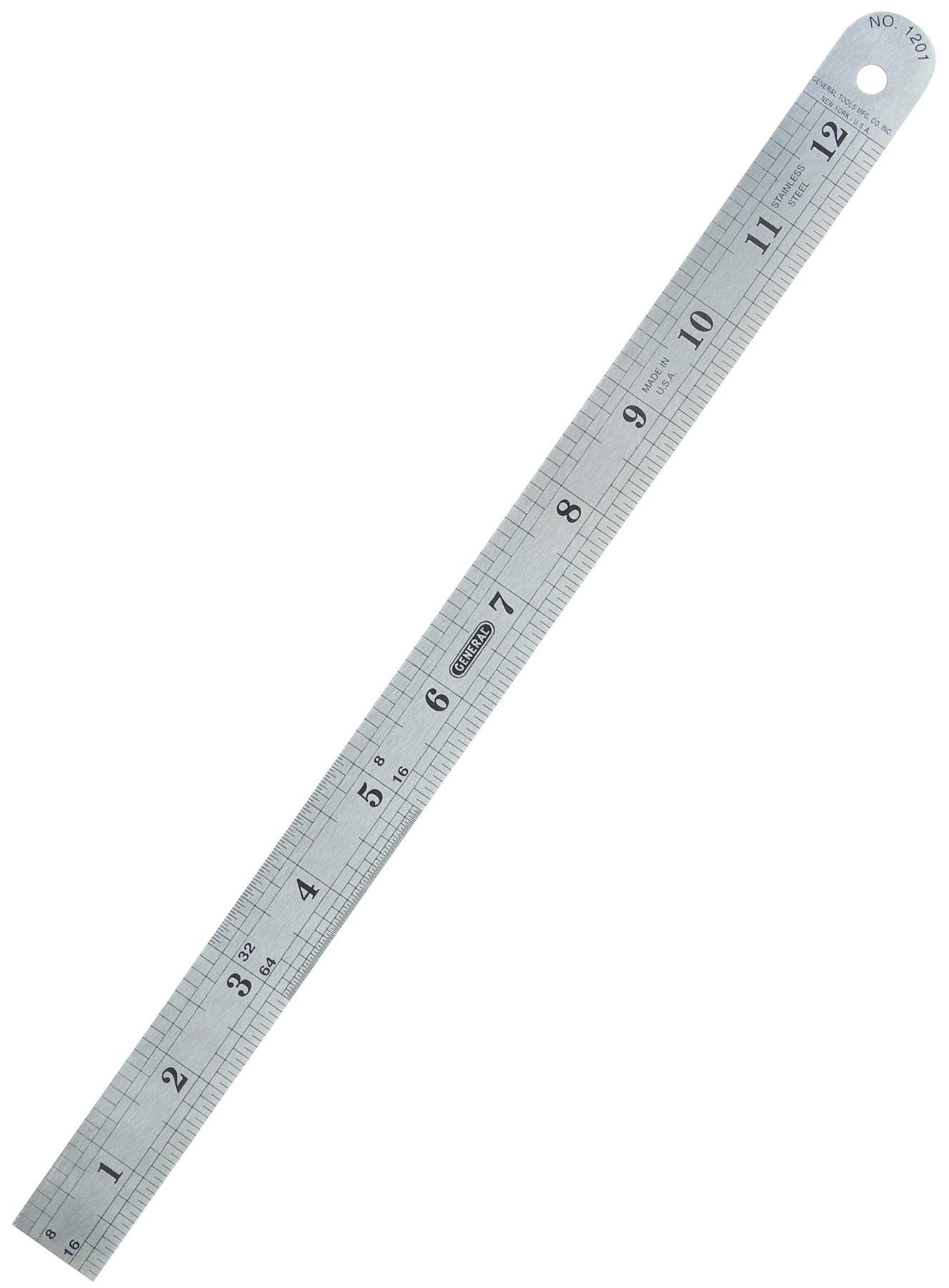 General Tools 1201ME 12-Inch Flex Precision Stainless Steel Ruler - Accurate Measuring Tool for DIY & Crafts