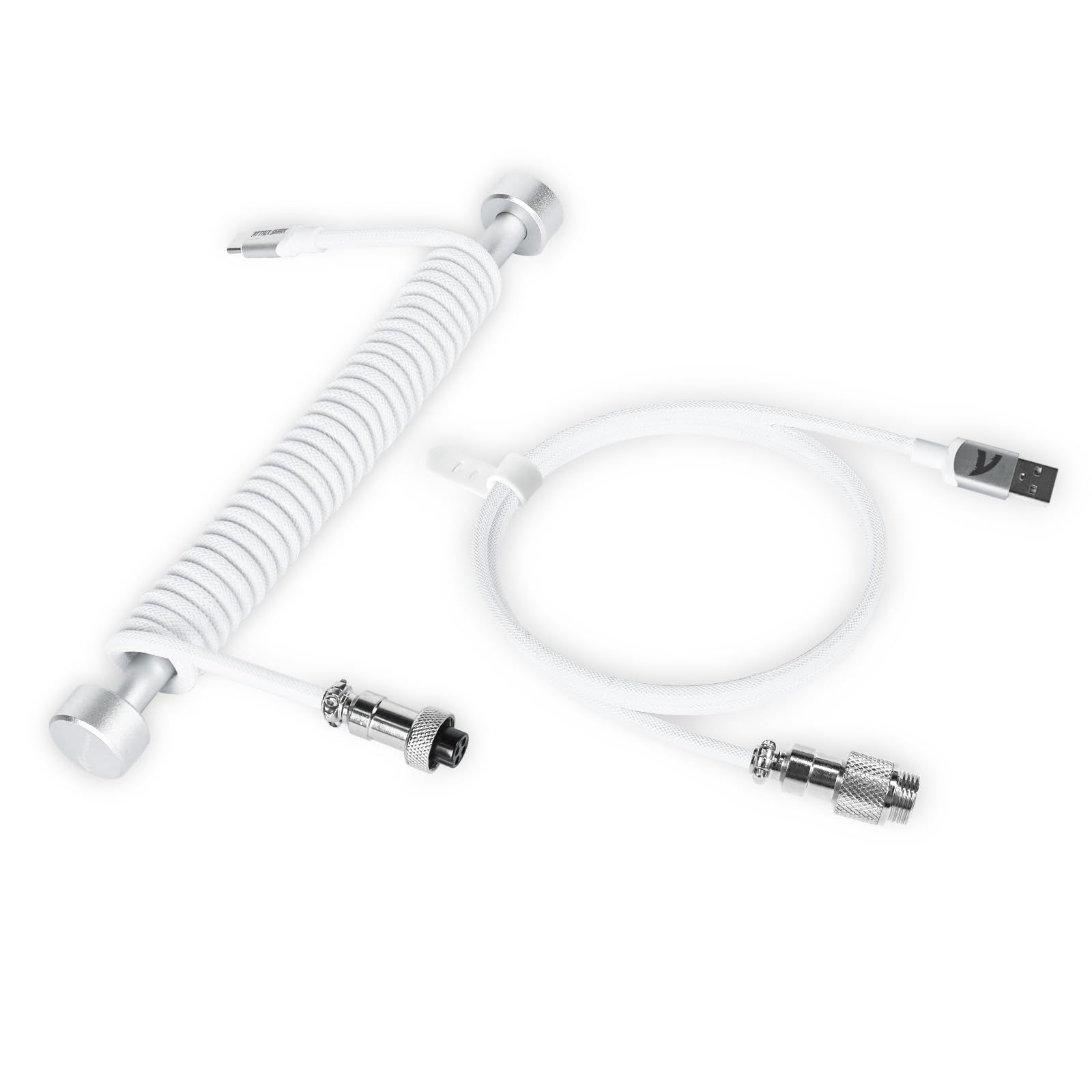 "Custom Coiled USB-C Keyboard Cable & Winder for RK61, GunMjo, EPOMAKER - 7.87" Line Management Solution"