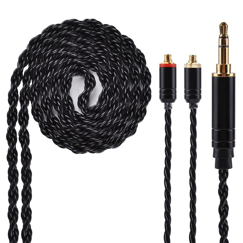 Upgrade Your Sound: Kinboofi 6 Core Silver Plated MMCX Cable for Shure & MAGAOSI Earphones (3.5mm Jack)