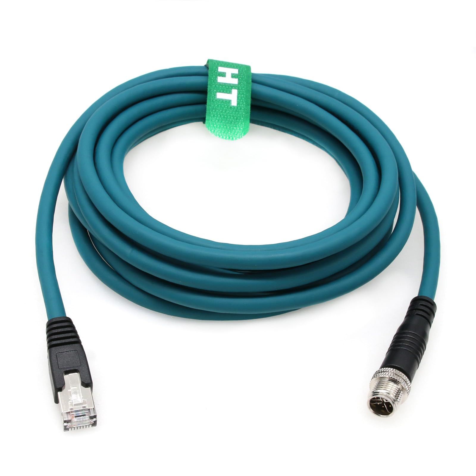 HangTon 3M Ethernet Cable for Cognex In-Sight 9000/7000 Gen2, Microscan & Basler Cameras - M12 8 Pin X-Code RJ45